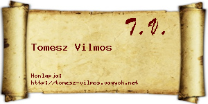 Tomesz Vilmos névjegykártya